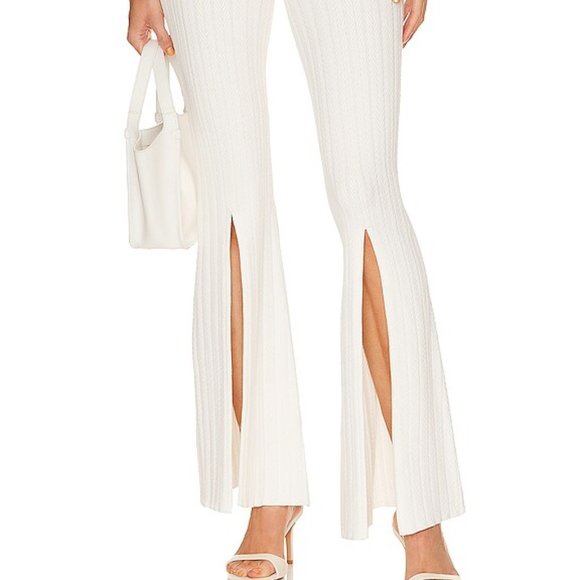 x REVOLVE Amaran Knit Pants in Ivory Michael Costello, w/tags - Picture 2 of 7